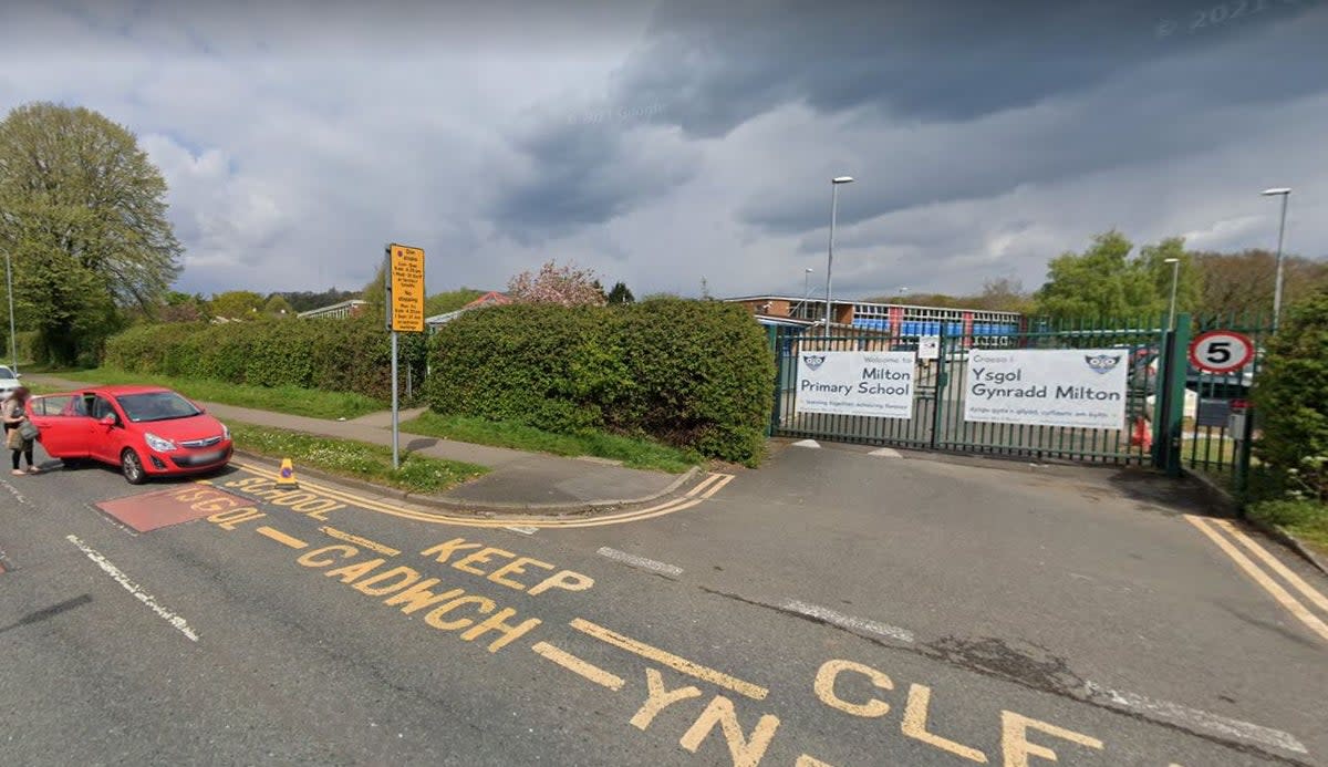 Milton Primary School, Newport, said it sent a text message to parents on Tuesday (Google)