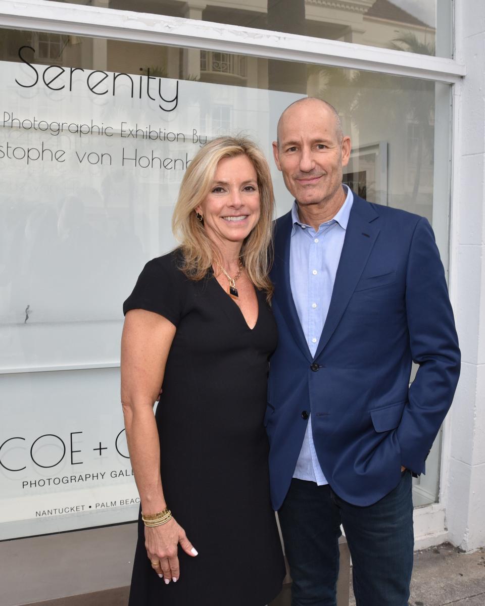 Alison Newton and Chris Schlank at the Christophe von Hohenberg Exhibit to Benefit Peggy Adams Animal Rescue League at Coe + Co Gallery in March 2023. The rescue league's Christmas Ball is set for Dec. 12.