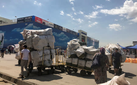 A general view shows Abu Sahiy, a wholesale market near Tashkent, Uzbekistan June 13, 2018. Picture taken June 13, 2018. REUTERS/Stringer