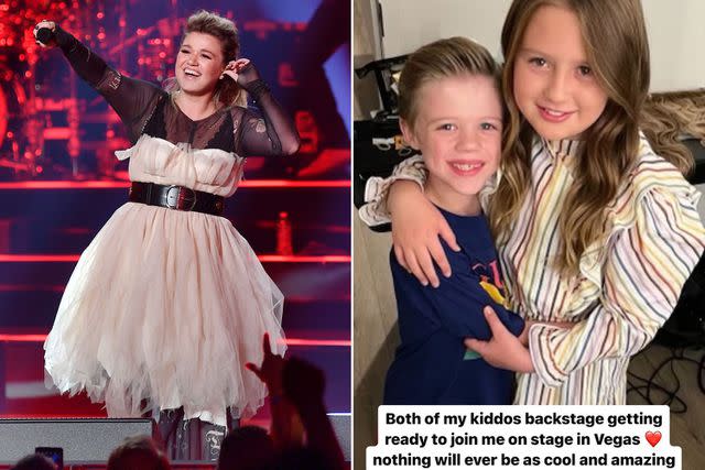 <p>Denise Truscello/Getty Images for Caesars Entertainment; Kelly Clarkson/Instagram</p> Kelly Clarkson and her kids