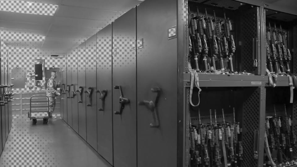 A photo illustration of an arms room at Malmstrom Air Force Base. (AP Illustration)