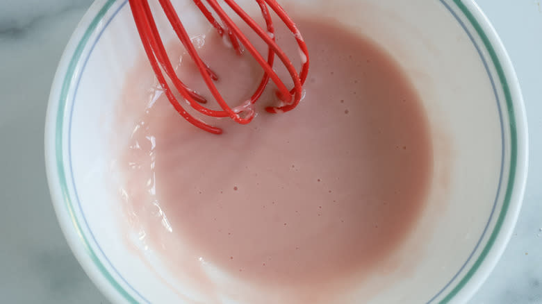 pink glaze in bowl
