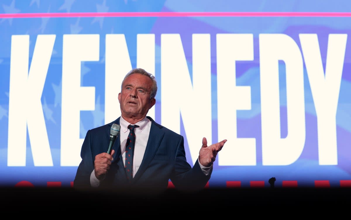 Independent presidential candidate Robert F. Kennedy Jr. speaks at the Libertarian National Convention on May 24, 2024 in Washington, DC. His own family endorsed Joe Biden  (Getty Images)