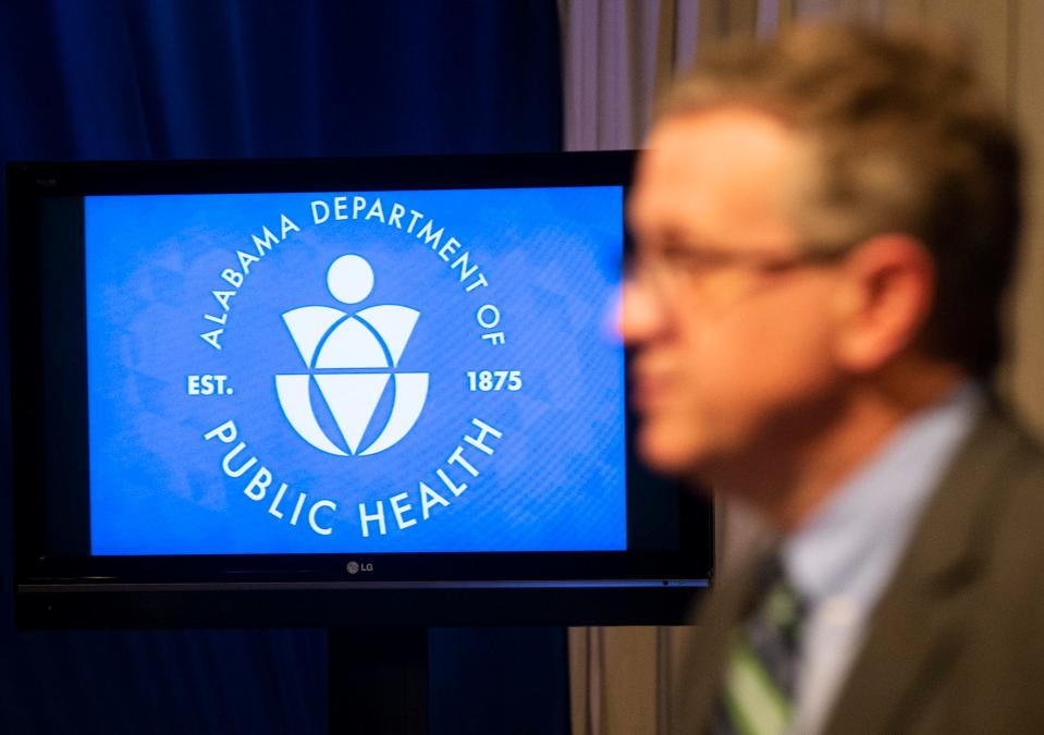 Alabama Public Health officer Dr. Scott Harris during a press conference in Montgomery, Ala., on Tuesday, March 17, 2020. 