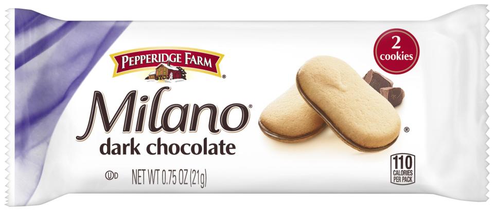 Dark chocolate Milano biscuits are among the cheaper goody bag items. [Photo: Milano]