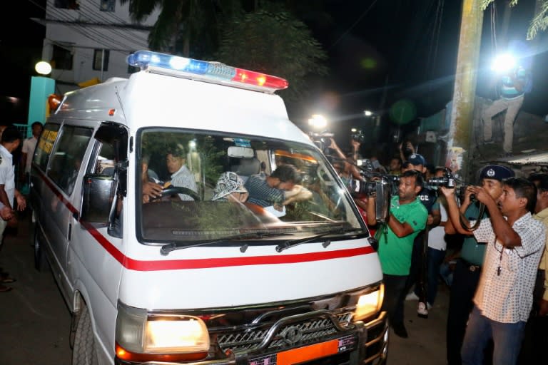 An ambulance leaves Khulna Jail carrying body of Asadul Islam after he was executed on October 16, 2016