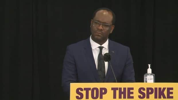 Alberta Minister of Justice and Solicitor General Kaycee Madu was on the hot seat this week for comments he made in a Facebook post suggesting Ottawa, media and NDP Opposition want a COVID-19 disaster. (CBC News - image credit)