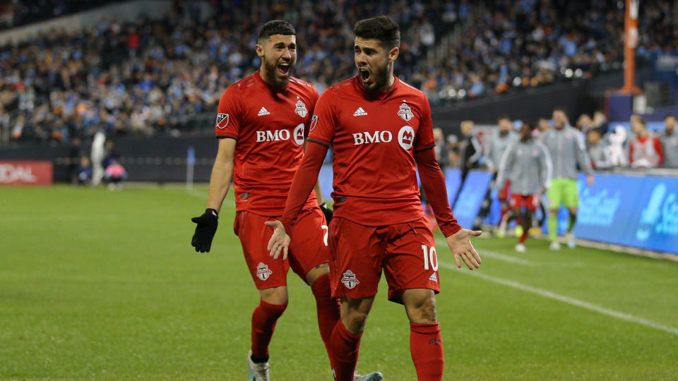 Toronto FC's Alejandro Pozuelo led his team past New York City FC to advance in the MLS Cup Playoffs. (Brad Penner-USA TODAY Sports)