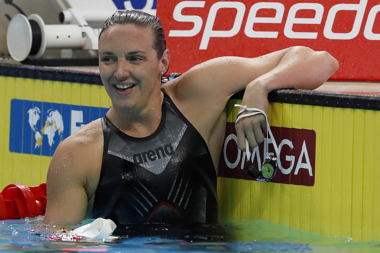 Hungarian swim star Katinka Hosszu at the Fina World Cup Singapore 2019. (PHOTO: Singapore Swimming Association/Simone Castrovillari)