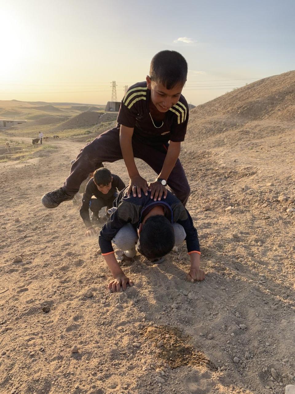 Francis Alÿs, Children's Game #20, Leapfrog, Nerkzlia, Iraq, 2018 (in collaboration with Ivan Boccara, Julien Devaux and Félix Blume. Courtesy of the artist and the Barbican)