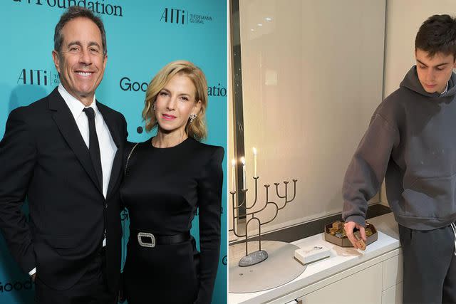 <p>Jessica Seinfeld/Instagram</p> Jerry and Jessica Seinfeld Hanukkah