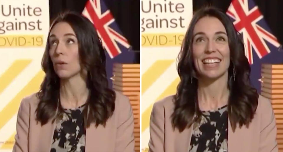 Jacinda Ardern wasn't particularly fazed by an earthquake Monday morning while on live television. Source: Newshub