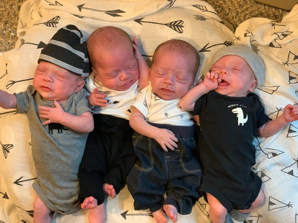 Dr. Lauren Murray, the Marrs' OB-GYN, says as far as she and her colleagues can tell there have been only 72 reported cases of identical spontaneous quadruplets.  (Courtesy Marr family)