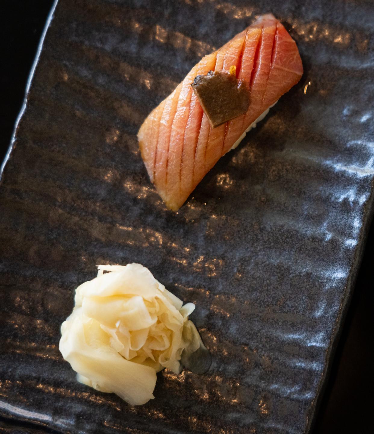 The sushi at Craft Omakase received minimal adornment.