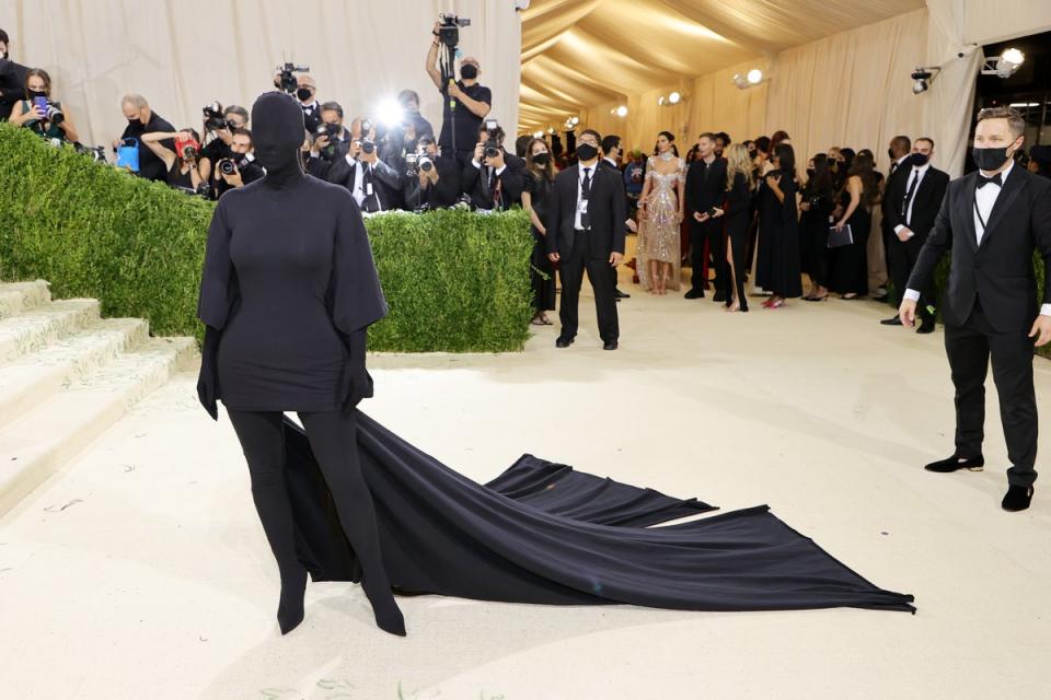 Kim Kardashian, styled by Kanye West, for the 2021 Met Gala (Getty Images)