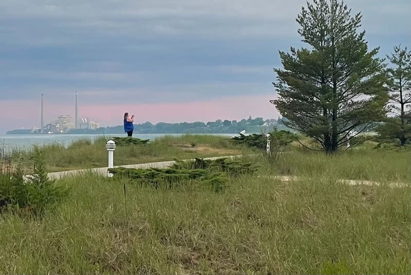 Alliant Energy's coal plant in Sheboygan, Wisconsin, U.S. on the shore of Lake Michigan