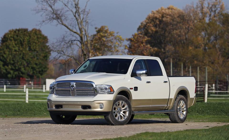 <p>Ram turned in a strong performance in 2017, outpacing the previous year by 2 percent despite the fact that the current-generation light-duty Ram 1500 is in its final model year before <a rel="nofollow noopener" href="https://www.caranddriver.com/news/new-2019-ram-1500-spy-photos-news" target="_blank" data-ylk="slk:an all-new version debuts;elm:context_link;itc:0;sec:content-canvas" class="link ">an all-new version debuts</a>. Ram’s overall pickup sales, which like its competitors include heavy-duty models as well, narrowed the gap between it and the Chevrolet Silverado-and Ram even outsold Chevy in some months. Not a bad showing for an old-timer. <a rel="nofollow noopener" href="https://www.caranddriver.com/reviews/2018-ram-1500-in-depth-model-review" target="_blank" data-ylk="slk:READ MORE ››;elm:context_link;itc:0;sec:content-canvas" class="link ">READ MORE ››</a></p>