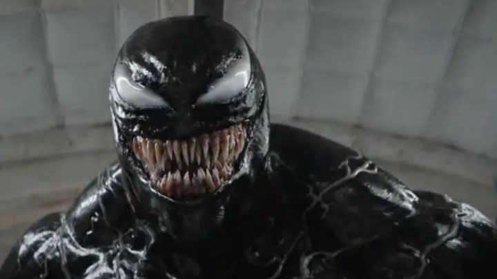 Venom flashes his pearly whites in Venom: The Last Dance.