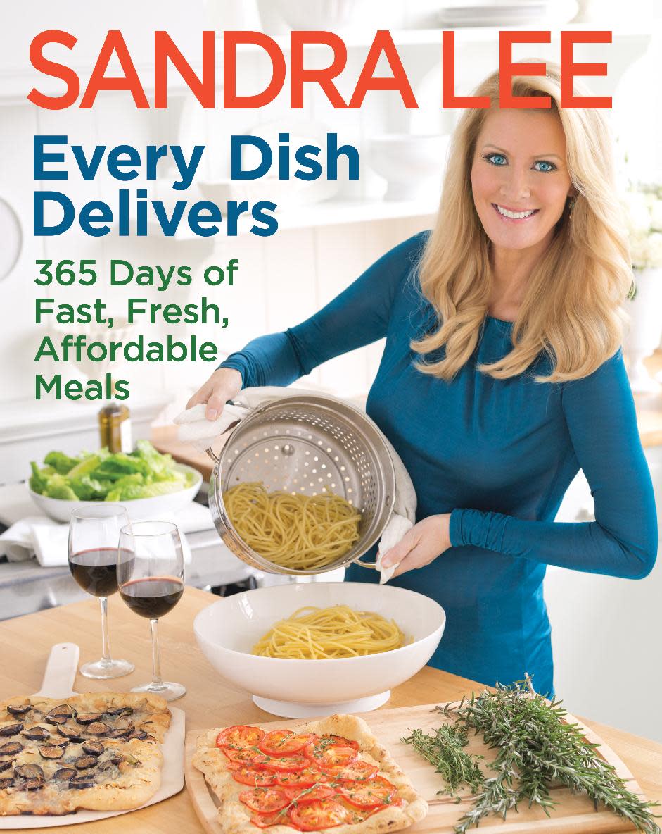 This publicity photo provided by courtesy of Sandra Lee shows the cover of her cookbook, “Every Dish Delivers: 365 Days of Fast, Fresh, Affordable Meals.” Lee says her next cookbook will be her last. The Food Network star known for semi-homemade cooking says she wants to focus on her magazine, as well as home and gardening books. (AP Photo/Courtesy Sandra Lee)