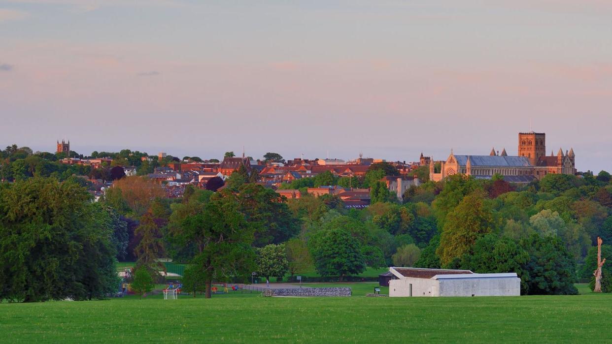 A sunset view over St Albans