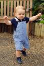 <p>Prince George sports a stylish pair of overalls in a photo released to celebrate his first birthday. The photo was taken at the Sensational Butterflies exhibition at the Natural History Museum in London.</p>