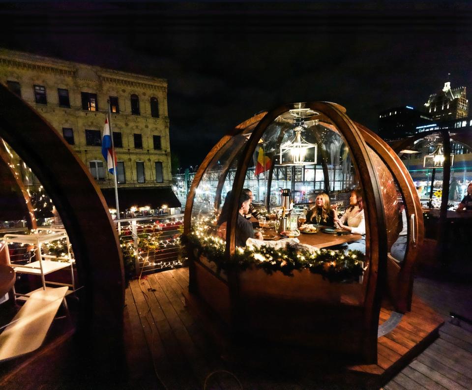 Café Benelux has six Lux Domes on its rooftop in Milwaukee's Third Ward that are available for rent in the winter.