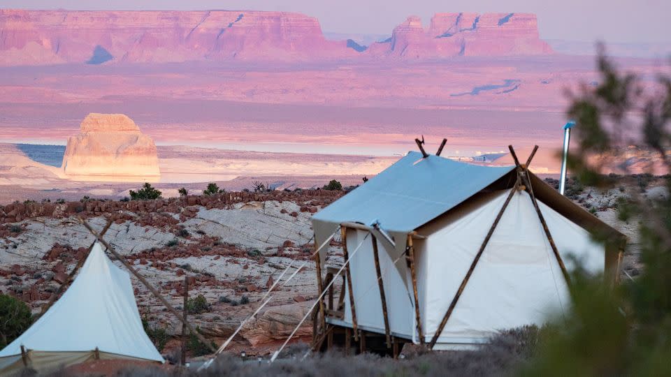 The glamping resort is located on a canyon rim plateau in southern Utah with sweeping views of the landscape. - Travis Burke