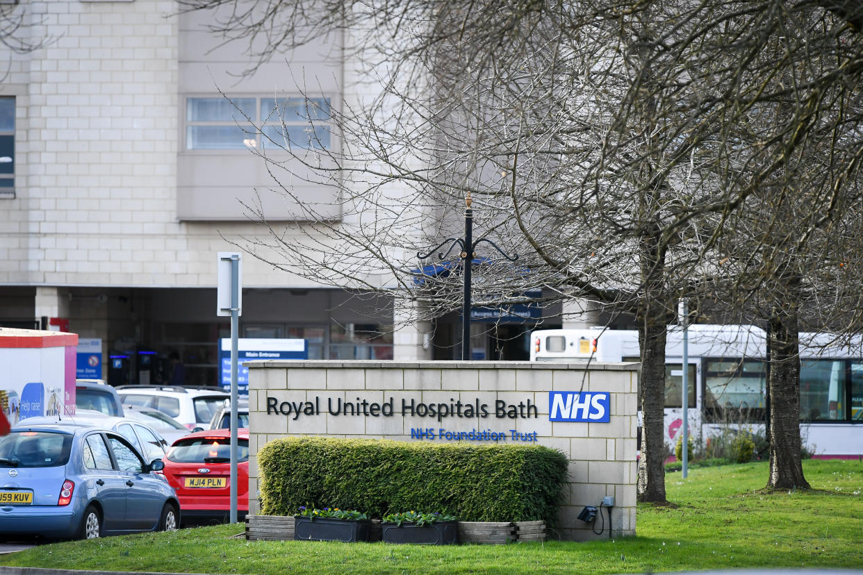 A generic stock photo of the entrance sign inside the Royal United Hospital Bath grounds. (Photo by Ben Birchall/PA Images via Getty Images)