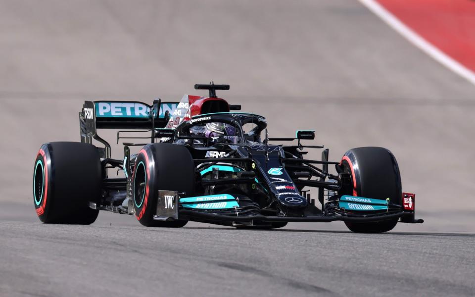 United States Grand Prix - Circuit of the Americas, Austin, Texas, U.S. - October 23, 2021 Mercedes' Lewis Hamilton in action during qualifying - REUTERS