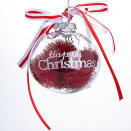 This delicate glass bauble is super-simple to make and a delightful addition to your tree. You can easily customise the words using sticker letters to spell out a name, the year or another festive greeting to make a special gift for giving. <b>Click here for the full instructions!</b>