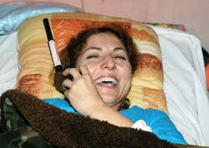 <span class="caption">The world’s first female space tourist, Anousheh Ansari, on Sept. 29, 2006 after she and the two crew members of the 13th International Space Station mission landed in the steppes of Kazakhstan.</span> <span class="attribution"><a class="link " href="https://www.gettyimages.com/detail/news-photo/the-worlds-first-female-space-tourist-anousheh-ansari-news-photo/1157674008?adppopup=true" rel="nofollow noopener" target="_blank" data-ylk="slk:AFP via Getty Images;elm:context_link;itc:0;sec:content-canvas">AFP via Getty Images</a></span>