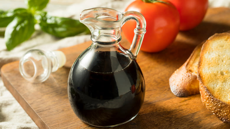 Cruet of balsamic vinegar