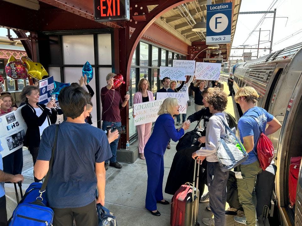 Last year, five Brandywine High School students led the school to victory in Samsung's "Solve for Tomorrow” competition in Washington, D.C., on Monday, May 15, 2023. By Tuesday afternoon, the student team was greeted by Delaware Lt. Gov. Bethany Hall-Long, multiple posters and cheers on an Amtrak train platform in Wilmington.