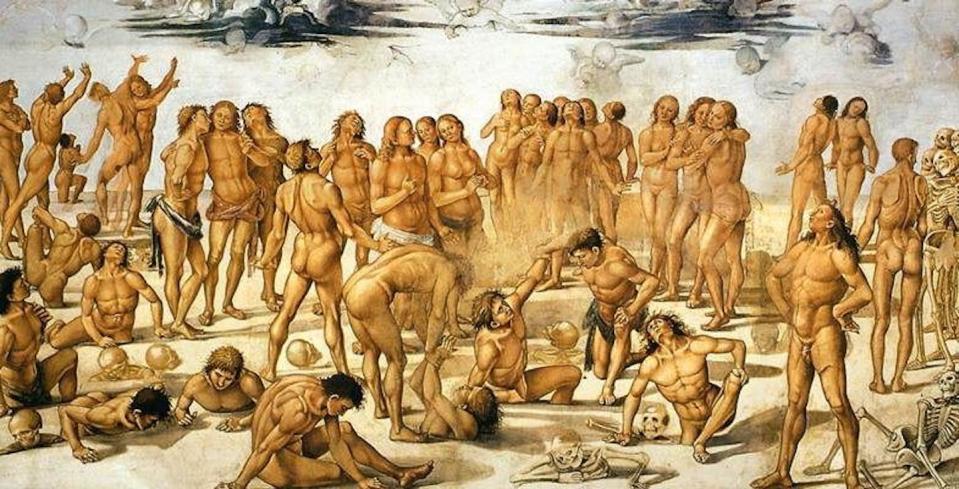 A section of Luca Signorelli’s fresco ‘Resurrection of the Flesh.’ <a href="https://commons.wikimedia.org/wiki/File:Luca_Signorelli_-_Resurrection_of_the_Flesh_-_WGA21214.jpg" rel="nofollow noopener" target="_blank" data-ylk="slk:Cappella di San Brizio;elm:context_link;itc:0;sec:content-canvas" class="link ">Cappella di San Brizio</a>