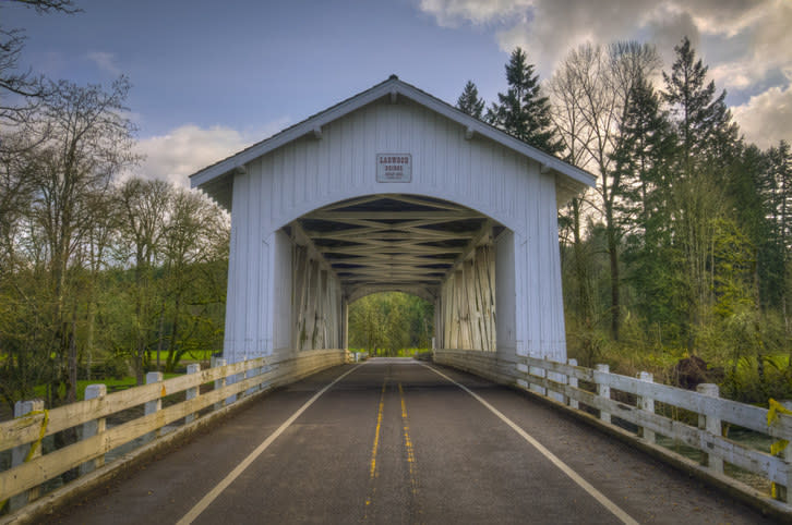 a covered bridge