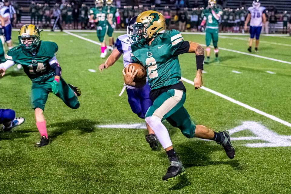 Cam Lynch leads Voc-Tech with 10 rushing touchdowns while also throwing seven TD passes.