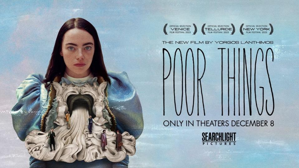 "Poor Things" will be shown Thursday through Sunday at Canton Palace Theatre as part of the 2024 Award Nominated Film Series.
