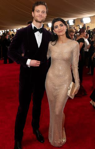 <p>Jenny Anderson/Disney/Getty </p> Jack Quaid and Claudia Doumit at the 96th Oscars on March 10, 2024.