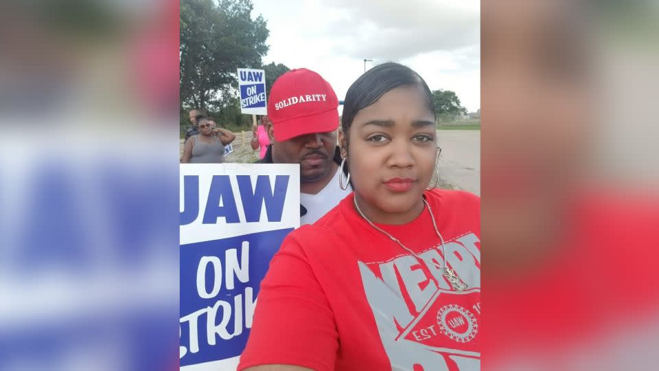 Lynda Jackson and her husband, who both work for Stellantis in Detroit, were picketing at Mopar Centerline Local 1248 last week. - Courtesy Lynda S. Jackson