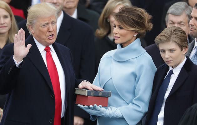 Melania and Barron have continued to reside in New York after Trump's inauguration - at the reported cost of $1.3 million per week to the tax payer. Photo: Getty