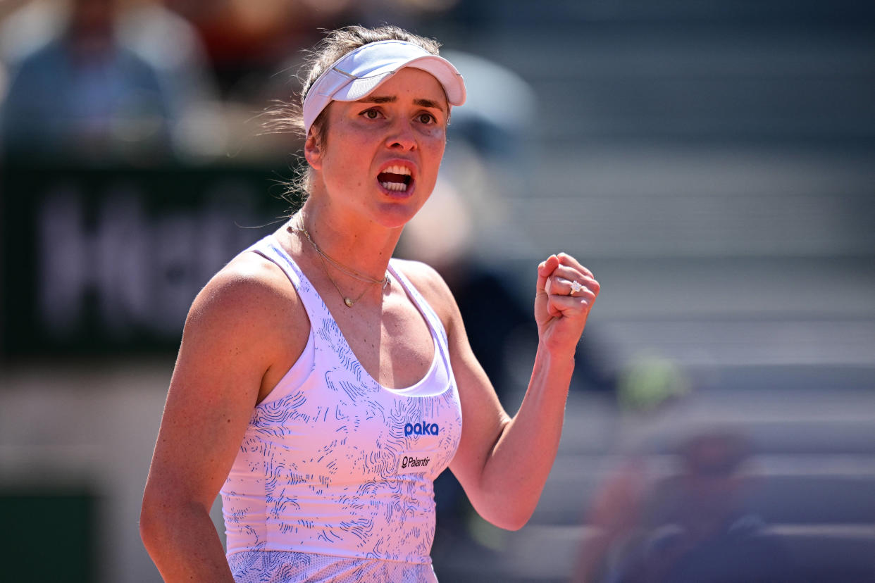 Elina Svitolina, ici lors de son match contre la Russe Anna Blinkova à Roland-Garros, le 2 juin 2023.