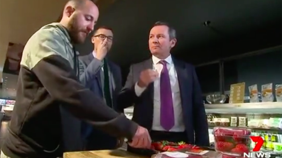 Premier Mark McGowan described the perpetrators of the strawberry needle scare as “evil”, announcing a $100,000 reward to catch the culprits. Source: 7 News