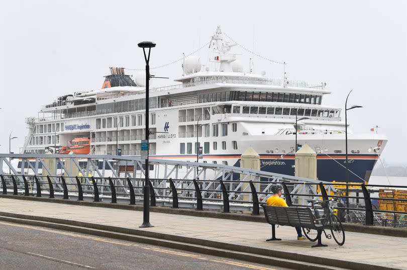 The cruise ship HANSEATIC inspiration berthed at Liverpool's Cruise Liner Terminal. (Pic Andrew Teebay).