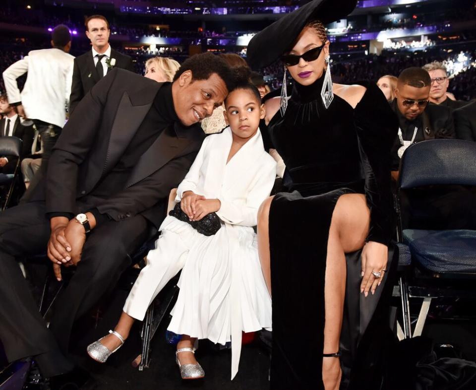 JAY-Z, Blue Ivy and Beyoncé in 2018 | Kevin Mazur/Getty