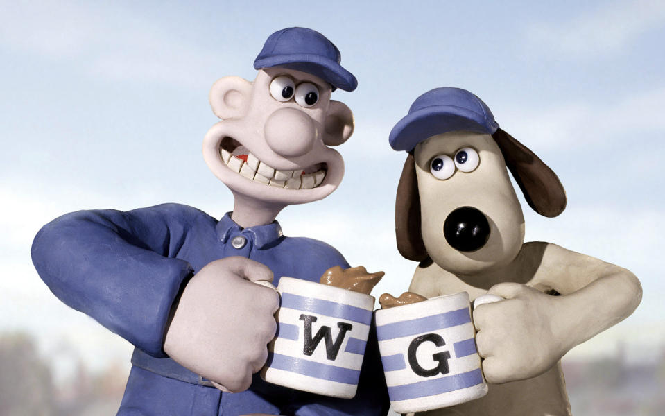 In this photo provided by DreamWorks, Wallace and Gromit are cashing in with their humane pest-control outfit in "Wallace & Gromit: The Curse of the Were-Rabbit."  (AP Photo/DreamWorks)