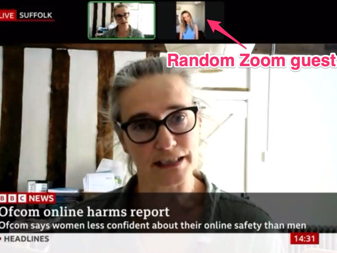 A random woman joined a BBC News Zoom call while live on the air.