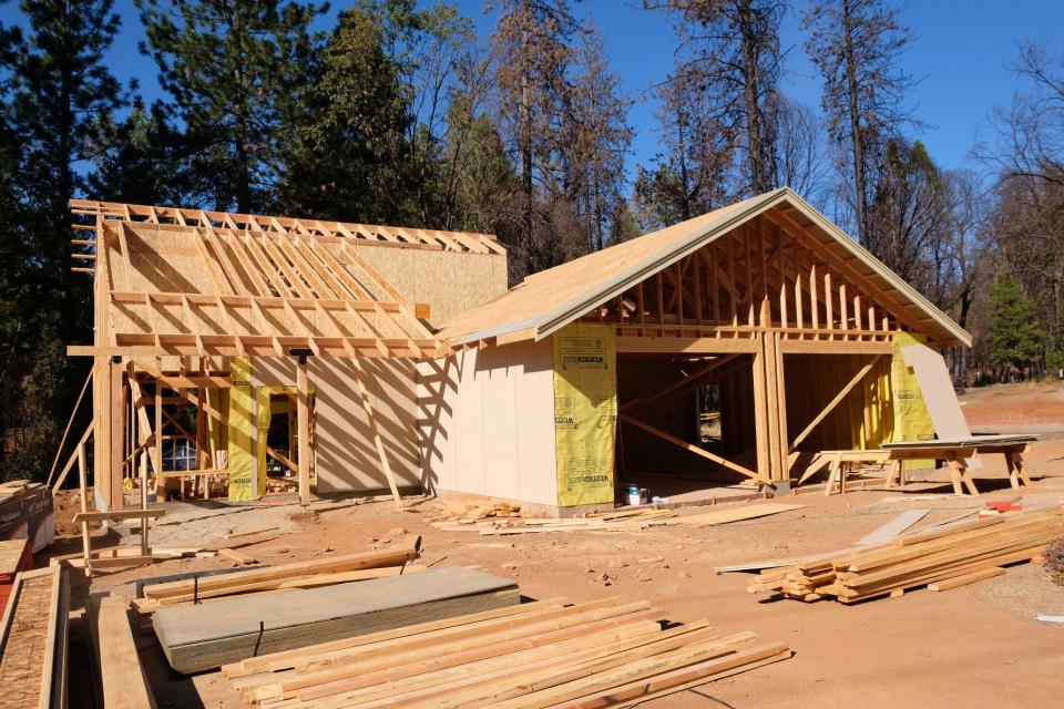 A house under construction in Magalia, California, a community in unincorporated Butte County, in September 2019.