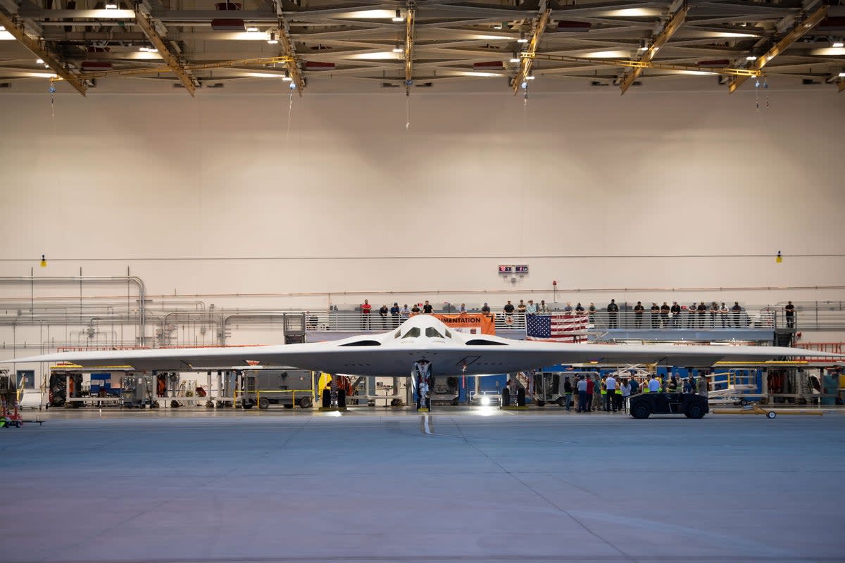 New image of the B-21 Raider stealth bomber. Picture taken July 31, 2023 and released September 12, 2023. (USAF/SWNS)