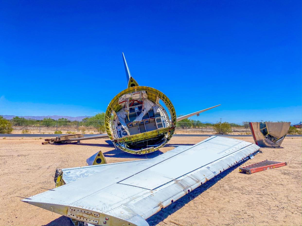 An aircraft in reclamation Pinal Airpark in Marana, Arizona — Pinal Airpark Tour 2021