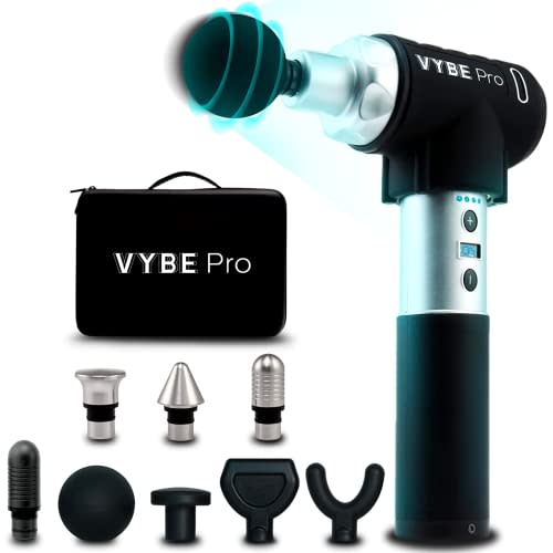 Vybe Pro Muscle Massage Gun for Athletes - 9 Speeds, 8 Attachments - Powerful Handheld Deep Tis…